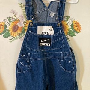 Vintage Nike overalls. Size large. Blue Jean material  worn back in the day